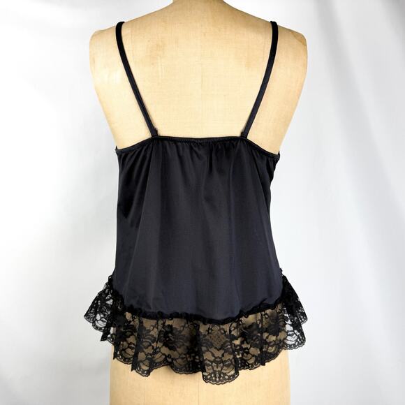 Vintage Black Lace and Satin Cami - Large - Picture 3 of 6